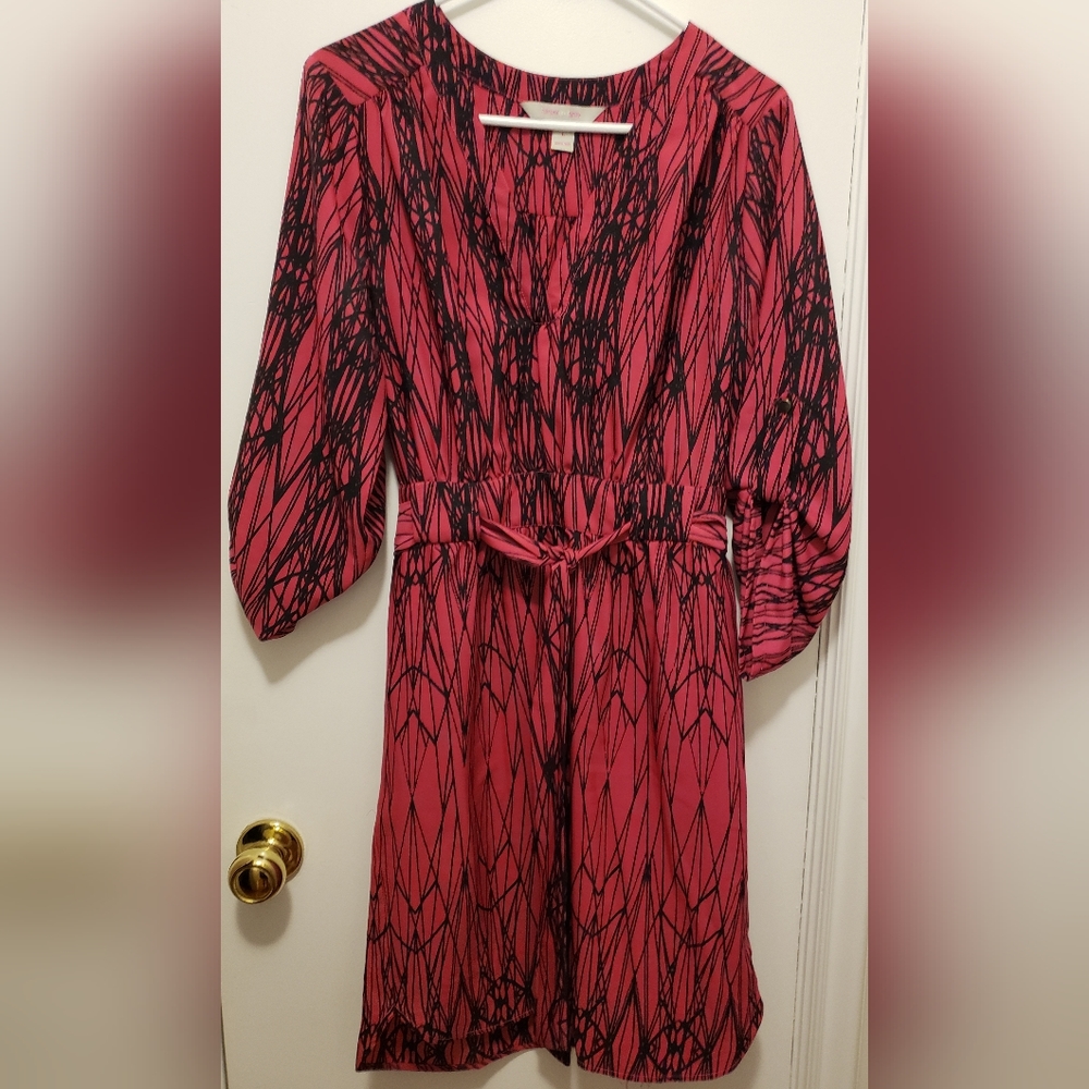 Harper and Gray Red and Black Geometric Dress Women's Size Large